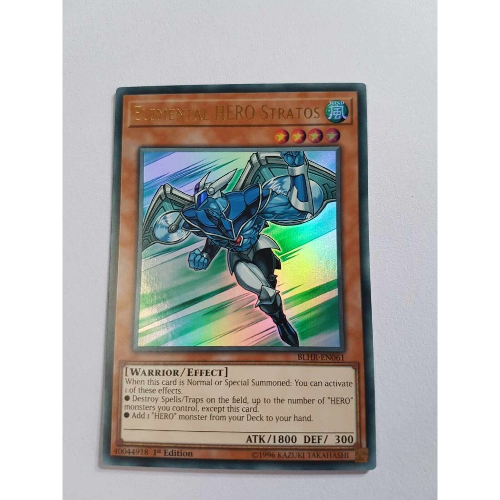 UK Ultra Rare [ Dưa Hấu Yugioh ] Lá bài thẻ Elemental HERO Stratos - Tặng bọc bài mons