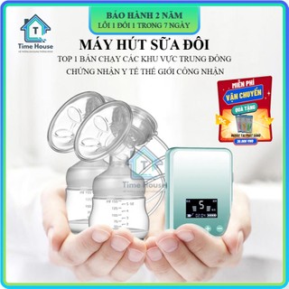 Máy hút sữa điện đôi RIMEITU- RH288 lõi pin Lithium không cần cắm dây, máy vắt sữa thông minh màn hình LED, cổng sạc USB