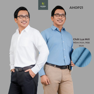 Áo sơ mi trắng nam dài tay cao cấp Thái Khang vải lụa xuất khẩu mềm mịn co dãn nhẹ mặc mát AHOP21