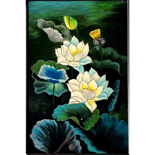 Tranh sơn mài hoa sen, hoa hồng,....cao cấp Thanh Bình Lê size 40x60 cm
