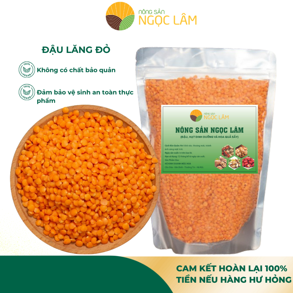 Đậu lăng đỏ hữu cơ (không biến đổi gen) hàng CANADA