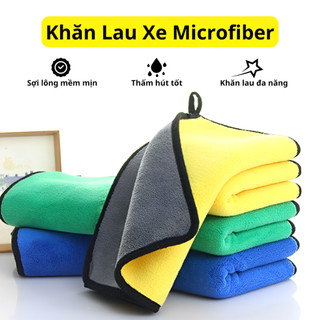 Khăn Lau Xe Ô Tô Đa Năng Microfiber Hai Lớp Siêu Mềm Nhiều Kích Cỡ Dành Cho Xe Hơi/Xe Máy/ Đồ Gia Dụng [Hàng Loại Tốt]