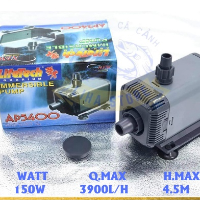 Hàng nhập khẩu-Bơm Nước Lifetech AP5400 (150W-3900L/H-4.5M) - Máy Bơm Chìm Bể Cá