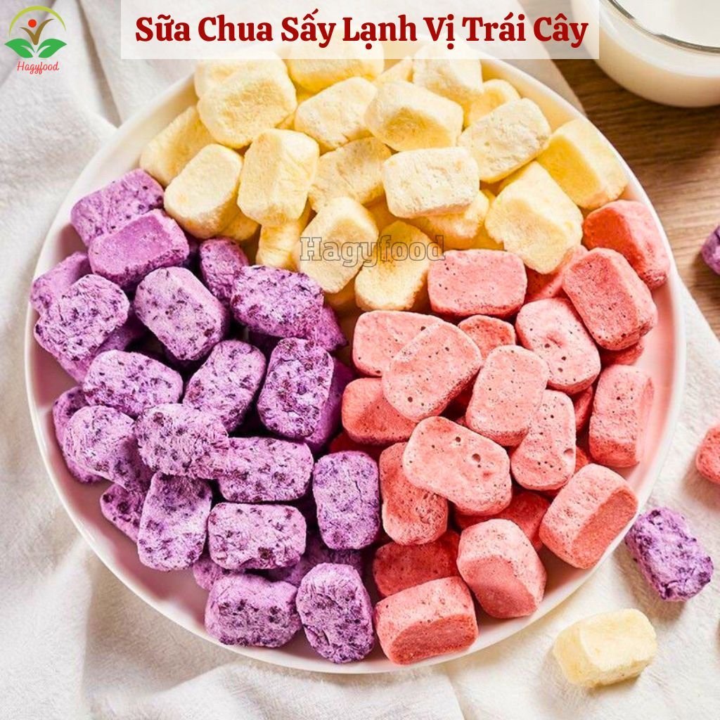 Sữa Chua Sấy Lạnh Thăng Hoa Viên Sữa Chua Khô Sấy Giòn Vị Trái Cây Hũ 1200ml Hỗ Trợ Tiêu Hóa, Tăng Sức Đề Kháng, Đẹp Da