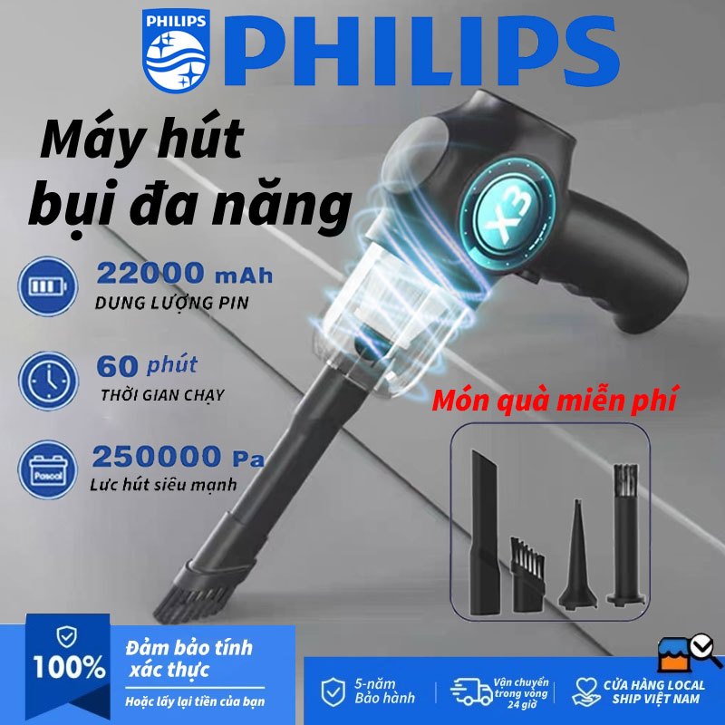 PHILIPS Máy hút bụi cầm tay không dây mini nhà xe không dây cầm tay sàn có dây