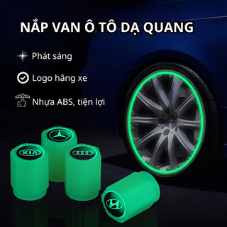 Set 4 Nắp Van Lốp Xe Ô Tô Dạ Quang Phát Sáng Cho Hãng Xe Mercerdes, BMW, Audi, Hyundai, Mazda,Honda,Kia..[Hàng Loại Đẹp]