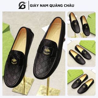 Giày mọi nam, giày lười nam công sở chất liệu da bò mềm nhập khẩu đế cao su mã m017 màu đen