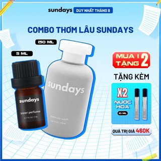 Combo Vệ Sinh Vùng Kín Nam Sundays - Combo Thơm lâu - Dung dịch vệ sinh + Nước hoa vùng kín