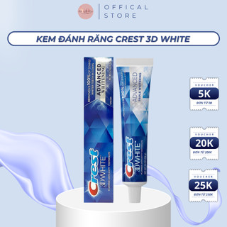 Kem Đánh Răng Trắng Toàn Diện Crest 3D White Advanced Triple Whitening 158g
