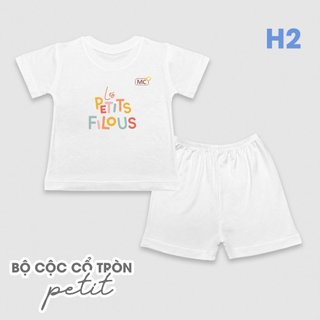Bộ quần áo cộc tay Luxry cổ tròn pettit dễ thương 2024 mới nhất cho bé từ 6 tháng đến 5 tuổi