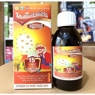 Multivitakids syrub bổ sung kẽm, hỗ trợ ăn ngon, tăng cường sức khỏe, đề kháng, tăng cường miễn dịch ml