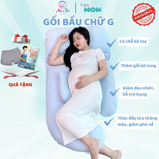 Gối bầu chữ u chính hãng EASYMOM, Gối ôm bà bầu vải nhung hạt nổi matxa mềm mịn cao cấp giảm đau lưng, nâng đỡ bụng bầu