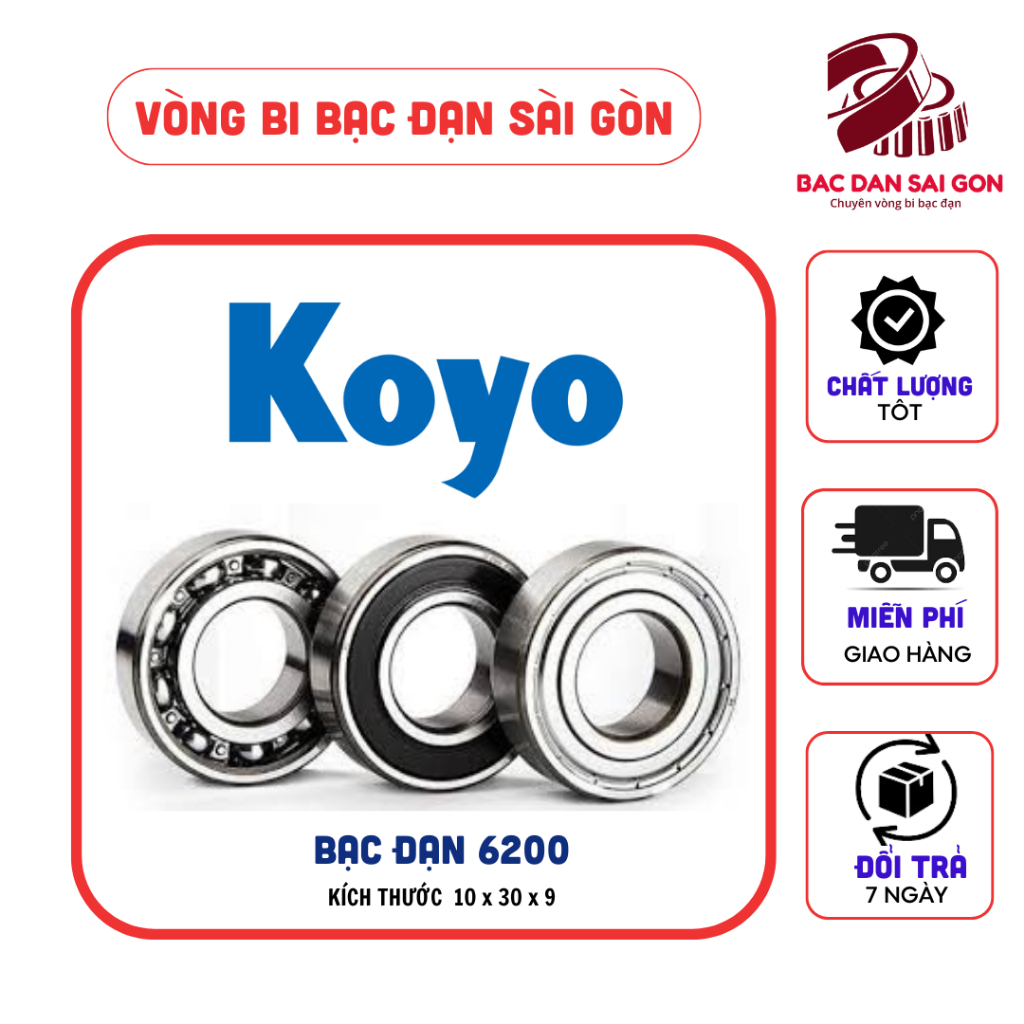 {Chính Hãng} Vòng Bi Bạc Đạn KOYO 6200 6201 6202 6203 6204 6205 6206 6004 6300 6301 6000 6001