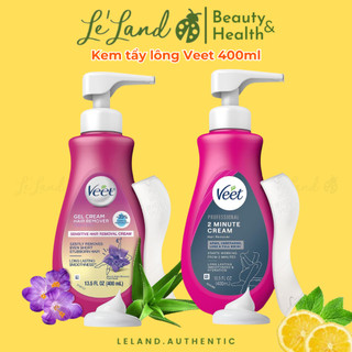 Kem tẩy lông chân body Veet gel hair removal cream 400ml giúp loại bỏ những sợi lông cứng đầu không gây bết dính