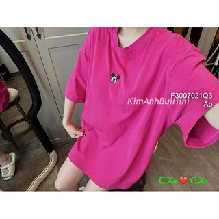 Áo thun form rộng ngực thêu hình chuột nhỏ, áo thun nữ tay ngắn VIENS STORE