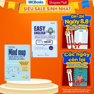 Combo - Mind Map English Phrasal Verbs, Collocations And Idioms và Easy English Conversation Giao Tiếp Tiếng Anh Mỗi Ngà