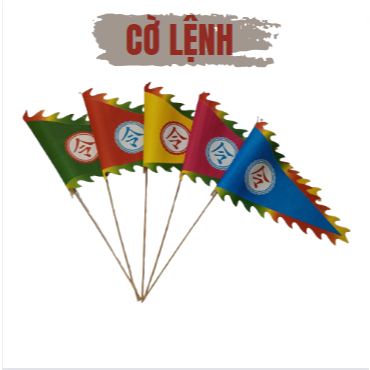 Cờ Lệnh Ngũ Sắc Giấy Cúng Đất,Cúng Thần....( 1 Bộ -Gồm 5 Cây)