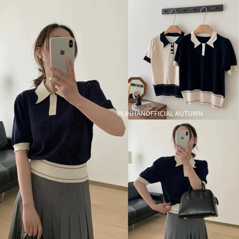 /𝙇𝙞𝙣𝙝𝙖𝙣𝙤𝙛𝙛𝙞𝙘𝙞𝙖𝙡/ ÁO LEN CỔ PHA STYLEKOREAN 066 🇰🇷