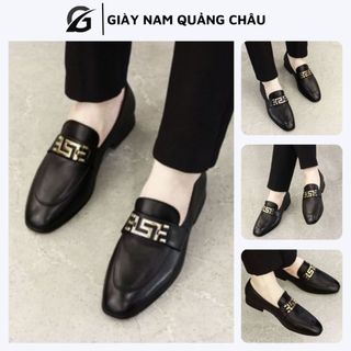 Giày lười nam, giày da nam chất liệu da bò đế cao su mã g061 màu đen