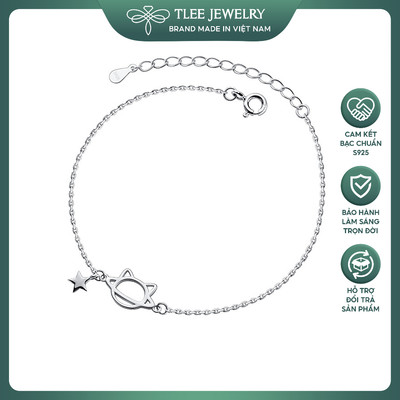 Lắc tay bạc nữ TLEE mặt mèo hành tinh xinh xắn TLEE JEWELRY LT0170