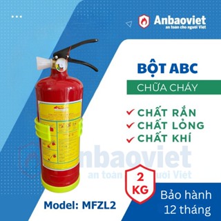 Bình chữa cháy bột mini 2kg, bột ABC, dùng cho phòng trọ, xe ô tô, nhà bếp. model: MFZL2