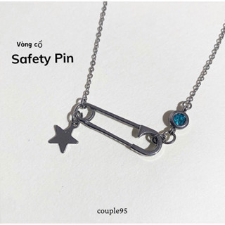 Vòng cổ Safety Pin tháng sinh kết hợp ngôi sao thép không gỉ
