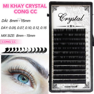 Mi khay Crystal cong CC _ Dụng cụ nối mi _ Phụ liệu nối mi Mi Tâm