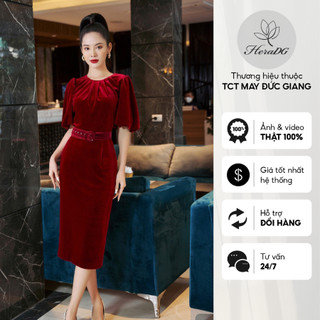 Đầm nhung ôm tay bồng dạ hội heradg wdhba015