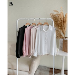 Áo sơ mi nữ Twentyfive trơn dài tay, basic 6174