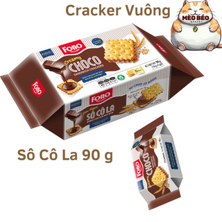 Bánh cracker vuông fono kem sô cô la 90 gram - bánh quy giòn sô cô la