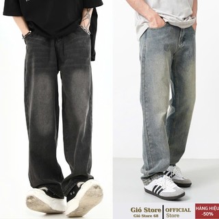 Quần nam jean đen wash smoke ống suông rộng, quần baggy nam retro dáng đứng chất vải bò cao cấp DRSQUARE hottrend 2022
