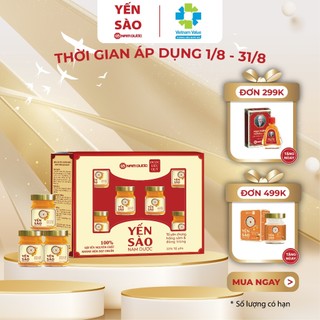  Set Yến chưng sẵn 6 Hũ - hồng sâm đông trùng hạ thảo - Yến sào Nam Dược - Khánh Hòa - Hũ 70ml, 30% tổ yến