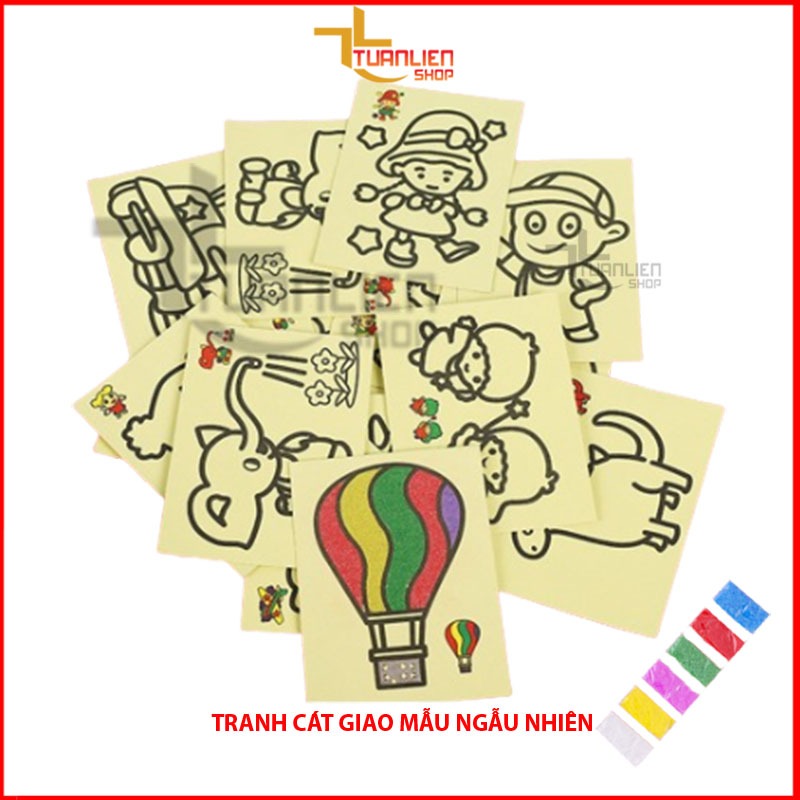 Combo Tranh Cát Nhiều Màu, Đồ Chơi Tranh Cát, Tranh Cát Tô Màu Phát Triển Trí Não Cho Bé