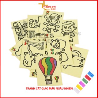 Combo Tranh Cát Nhiều Màu, Đồ Chơi Tranh Cát, Tranh Cát Tô Màu Phát Triển Trí Não Cho Bé