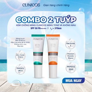 [TRAVEL SIZE] COMBO 2 HỘP KEM CHỐNG NẮNG CLINICOS TRUTH SUNSCREEN SPF 50 PA++++ 10ML