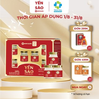  Set Yến chưng sẵn 6 Hũ -Đường phèn -Yến sào Nam Dược -Khánh Hòa -Hũ 70ml,30% tổ yến