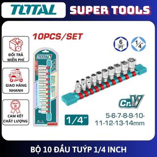 Đồ nghề total bộ 10 đầu tuýp 1/4 inch tht1411023