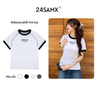 Áo Nữ Baby Tee Cotton in 24SamX Bo tay - Form nữ tính - BT-05