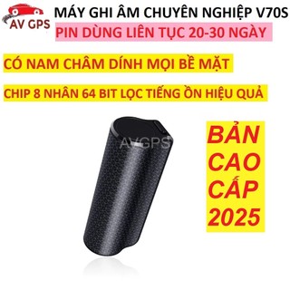 Máy ghi âm chuyên nghiệp siêu lọc âm V70S pin 20-30 ngày, có nam châm siêu mạnh. Chip thế hệ mới 2024