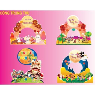 Set giấy trung thu trang trí bánh kem hd