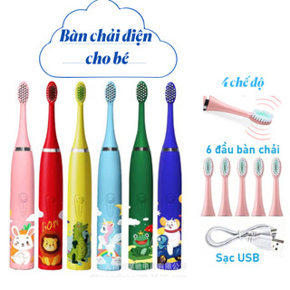 Bàn chải đánh răng tự động cho bé 4 chế độ ( SẠC USB - CÓ BẢO HÀNH), bàn chải  điện trẻ em, vệ sinh răng miệng