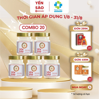 Combo 20 hộp Yến Sào chưng sẵn -không đường ăn kiêng -Hũ 70ml/30% tổ yến-Yến sào Nam Dược -Khánh Hoà
