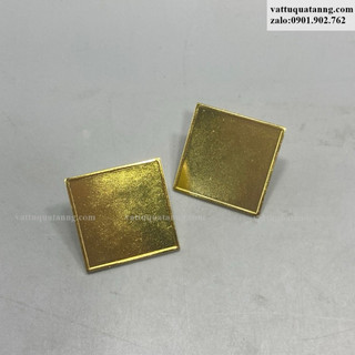Thanh lí 10 cái huy hiệu kim loại cài áo vuông 3cm - đinh cài, nam châm trơn chưa in