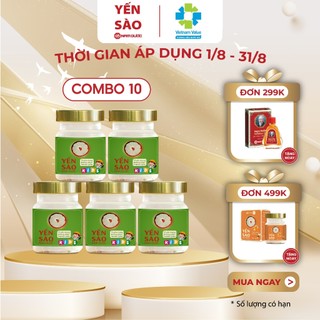 Combo 10 hộp Yến sào Nam Dược- Yến cho trẻ em Kids ăn ngon - 25%Tổ yến Khánh Hòa chưng sẵn - Hũ 70ml