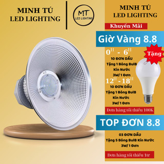 Đèn Led pha xưởng chụp đèn tròn ánh sáng trắng cao cấp