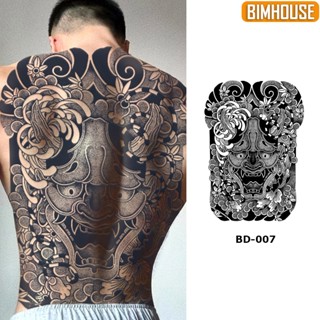  Hình xăm 15 ngày full lưng hình samurai BD-007 hình xăm giả tạm thời bụng cực chất 
