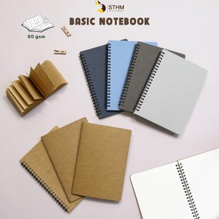 Sổ tay ghi chép phong cách tối giản STHM basic notebook khổ A5 giấy 80gsm không lem gia công tỉ mỉ