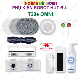 Phụ kiện robot hút bụi ecovacs deebot T20e OMNI, khăn lau lọc bụi chổi quét nước lau chổi giữa túi rác màng hepa nắp đậy