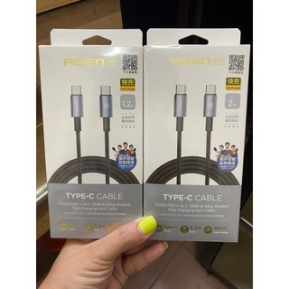  Cáp Sạc Nhanh 100W 2 Đầu Type-C Pisen LT-TC59 Dây Dù 1.2m   2m Chính Hãng 