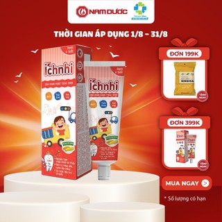 Kem đánh răng thảo dược Ích Nhi hương dưa gang tuýp 50g cho bé dưới 6 tuổi nuốt được bảo vệ răng sữa, ngừa sâu răng